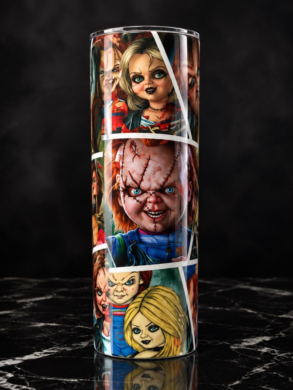 Horror Character Party tumbler-chucky and Tiffany
